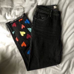 Hand painted black mom jeans!